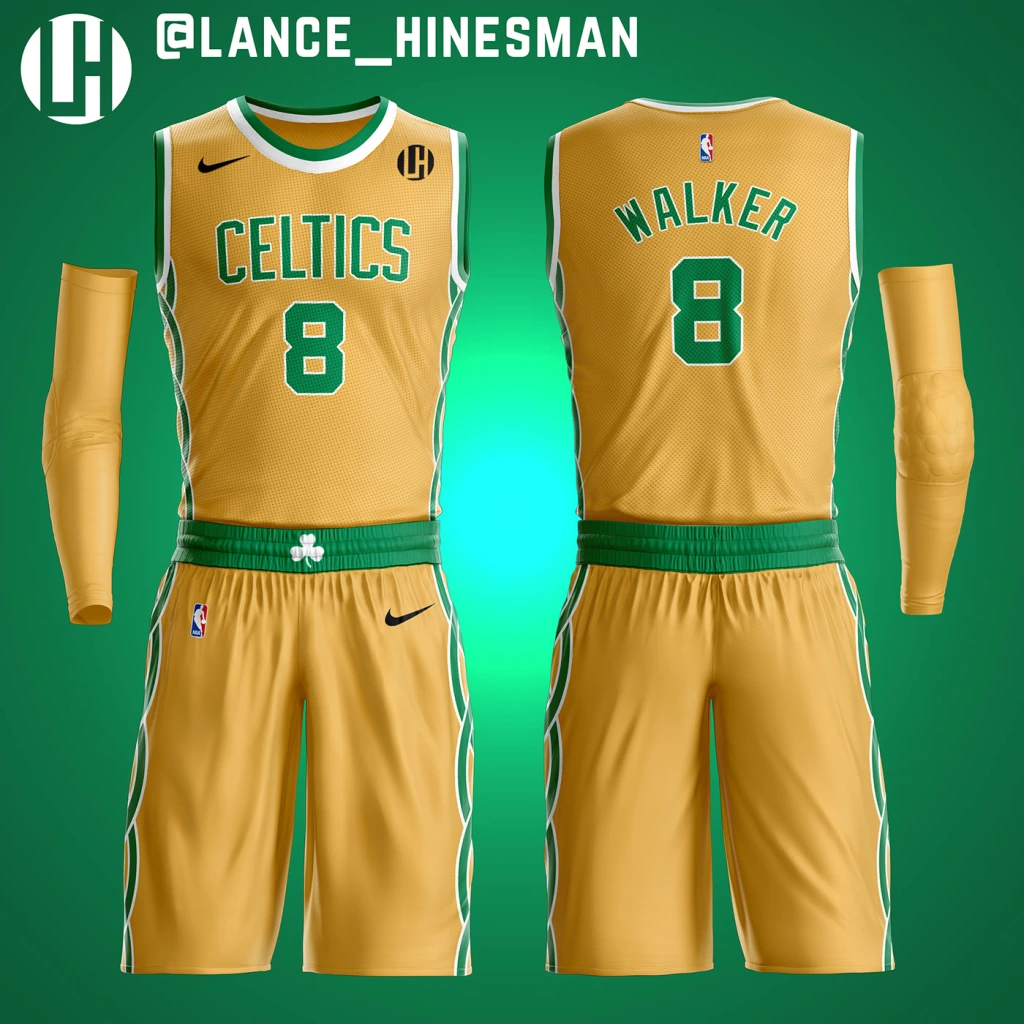 The Boston Celtics Celtics Gold jersey